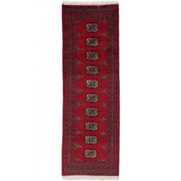   Futószőnyeg bordó Bokhara 61x181 kézi csomózású pakisztáni szőnyeg