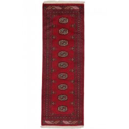   Futószőnyeg bordó Bokhara 63x183 kézi csomózású pakisztáni szőnyeg