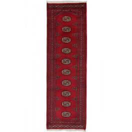   Futószőnyeg bordó Bokhara 65x203 kézi csomózású pakisztáni szőnyeg