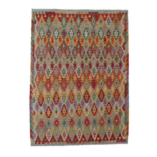 Kilim szőnyeg 212x290 kézi szövésű afgán gyapjú kilim