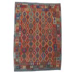 Kilim szőnyeg 207x292 kézi szövésű afgán gyapjú kilim