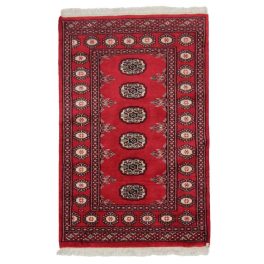   Pakisztáni szőnyeg bordó Bokhara 78x120 kézi csomózású szőnyeg