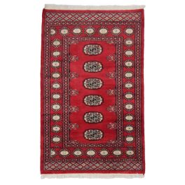   Pakisztáni szőnyeg bordó Bokhara 79x125 kézi csomózású szőnyeg