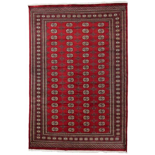 Pakisztáni szőnyeg bordó Bokhara 218x320 kézi nappali szőnyeg