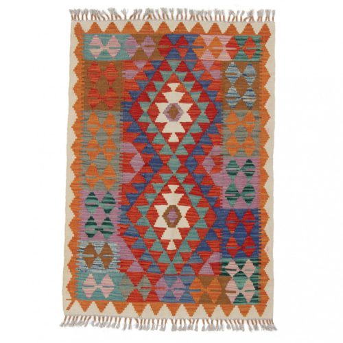 Chobi Kilim szőnyeg 89x127 kézi szövésű afgán gyapjú kilim