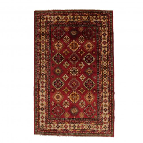 Keleti szőnyeg bordó-bézs Kargai 197x309 kézi csomózású Afgán szőnyeg