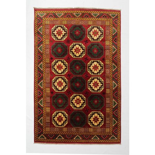 Keleti szőnyeg bordó-bézs Kargai 204x311 kézi csomózású Afgán szőnyeg