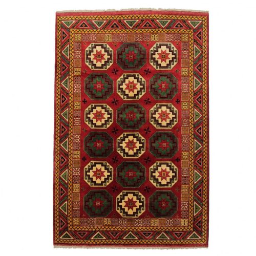 Keleti szőnyeg bordó-bézs Kargai 206x308 kézi csomózású Afgán szőnyeg