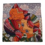 Narancs díszpárna 45x45 – Ölelő cicák