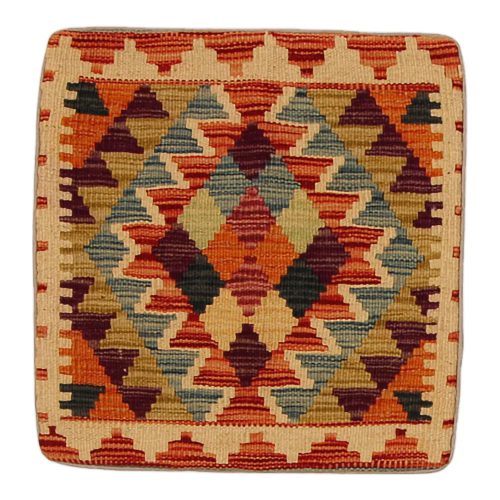 Afgán Kilim párnahuzat 45x45 kézi szövésű párna